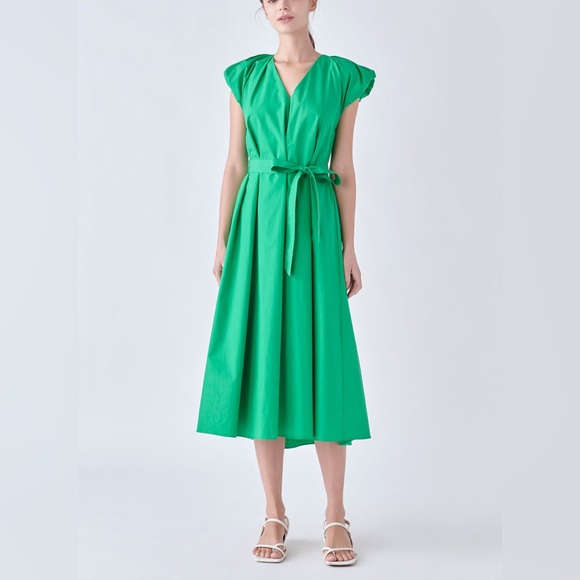 English Factory Puff Sleeve Midi Dress - Women’s Medium - Picture 1 of 11